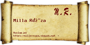 Milla Róza névjegykártya